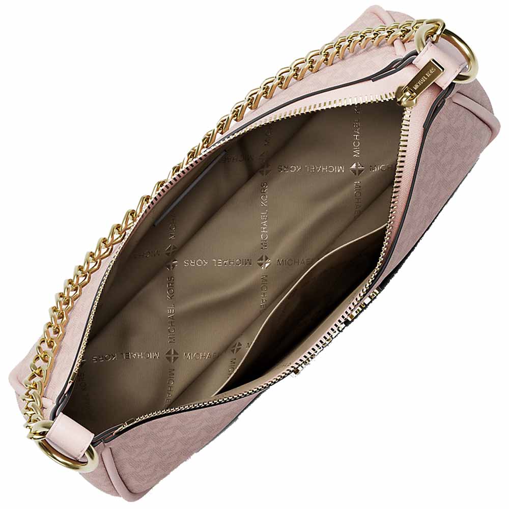 Michael Kors Jet Set Small Signature Logo Convertible Crossbody Bag Powder Blush Blush Pink # 35R6GTVC5V