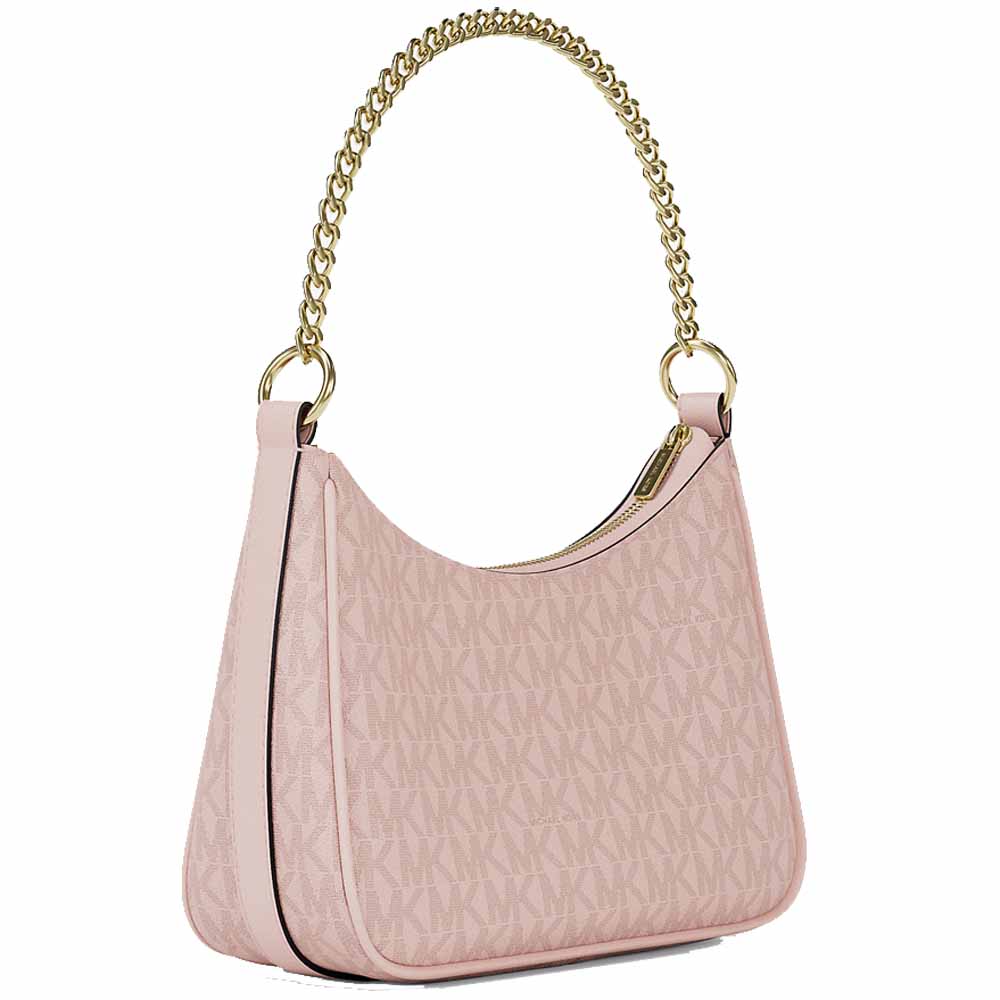 Michael Kors Jet Set Small Signature Logo Convertible Crossbody Bag Powder Blush Blush Pink # 35R6GTVC5V