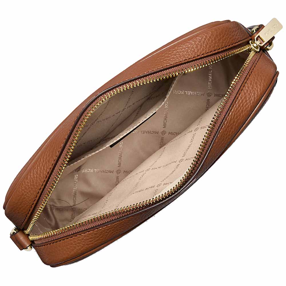 Michael Kors Jet Set Large Embellished Camera Crossbody Bag Luggage Brown # 35R6GTVC7V