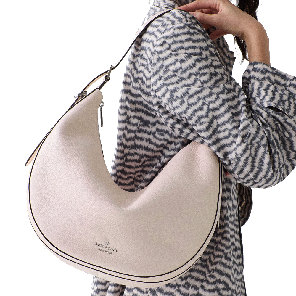 Kate Spade Nova Large Crescent Shoulder Bag Powdered Sugar Light pink # KM686