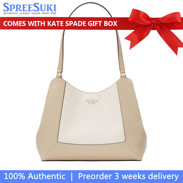 Kate Spade Lena Colorblock Large Triple Compartment Shoulder Bag Tote Light Sand Multi # KH439