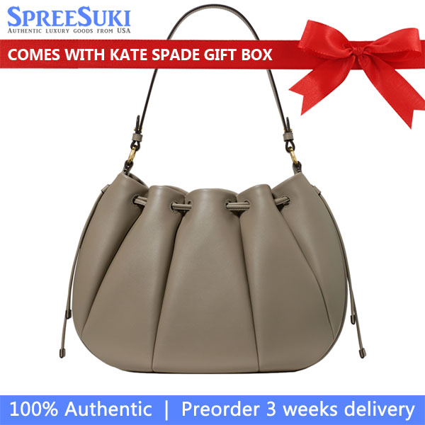 Kate Spade Pinch Shoulder Bag Oyster Shell Grey # KN639