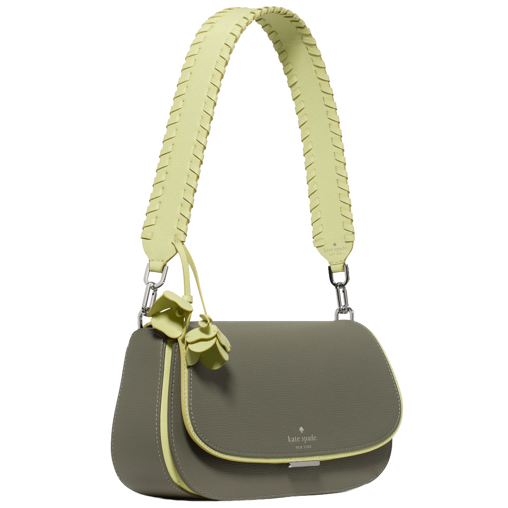 Kate Spade Quinn Floral Strap Shoulder Bag Dusky Pine Multi Army Green # KO151