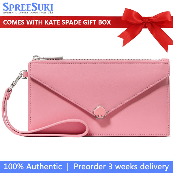 Kate Spade Yours Truly Envelope Wristlet Grapefruit Soda Pink # KN781