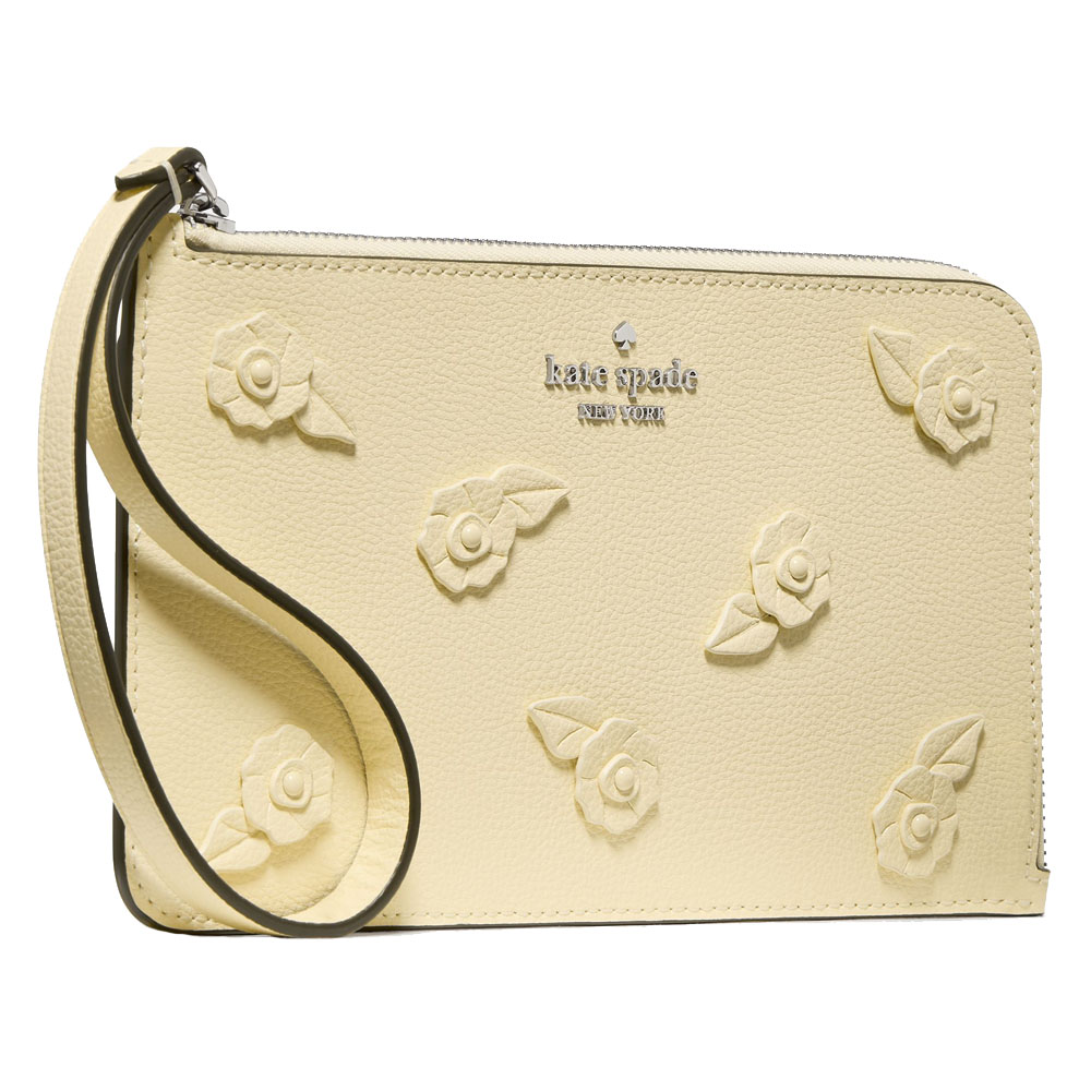 Kate Spade Lucy Floral Wristlet Lemon Fondant Light yellow # KO126