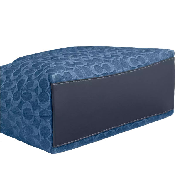 Coach Station Tote Bag In Signature Denim Indigo Blue Denim # CDB88