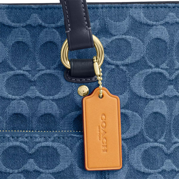Coach Station Tote Bag In Signature Denim Indigo Blue Denim # CDB88