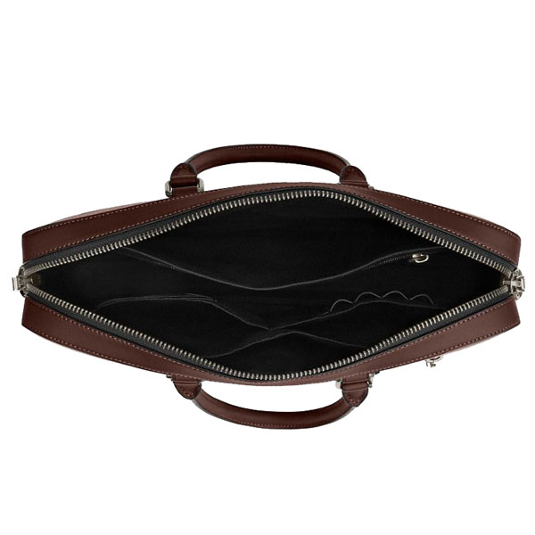 Coach Ethan Slim Brief Gunmetal Maple Dark Brown # CR272