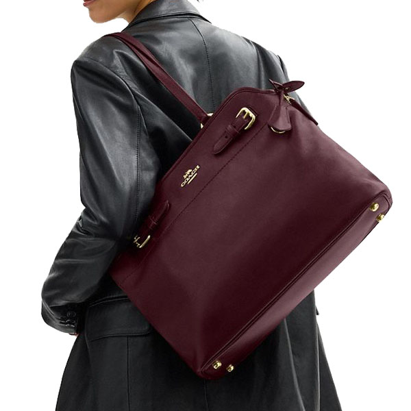 Coach Easton Tote Bag Dark Wine Maroon # CCZ07