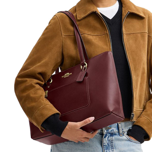Coach Station Tote Bag Maroon # CCF01