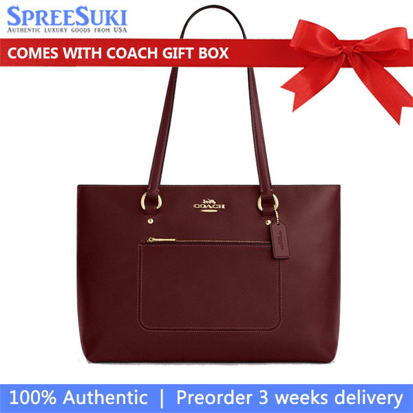 Coach Station Tote Bag Maroon # CCF01