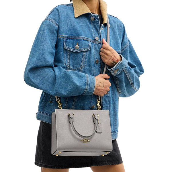 Coach Maggie Small Tote Bag Dove Grey Light Grey # CY668