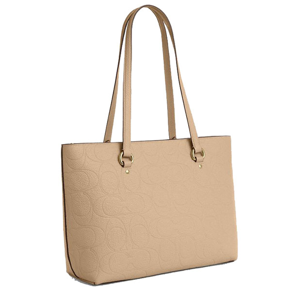 Coach Station Tote Bag In Signature Leather Oat Beige # CCD49