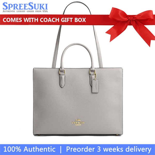 Coach Maggie Tote Bag Dove Grey Light Grey # CY666