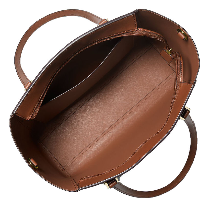 Michael Kors Charlotte Large Saffiano Leather 3-In-1 Tote Bag Luggage Brown # 35R3GCFT3T