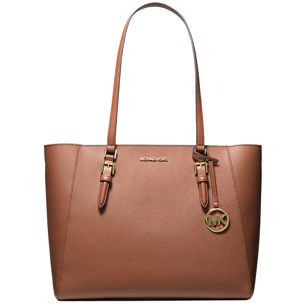 Michael Kors Charlotte Large Saffiano Leather 3-In-1 Tote Bag Luggage Brown # 35R3GCFT3T