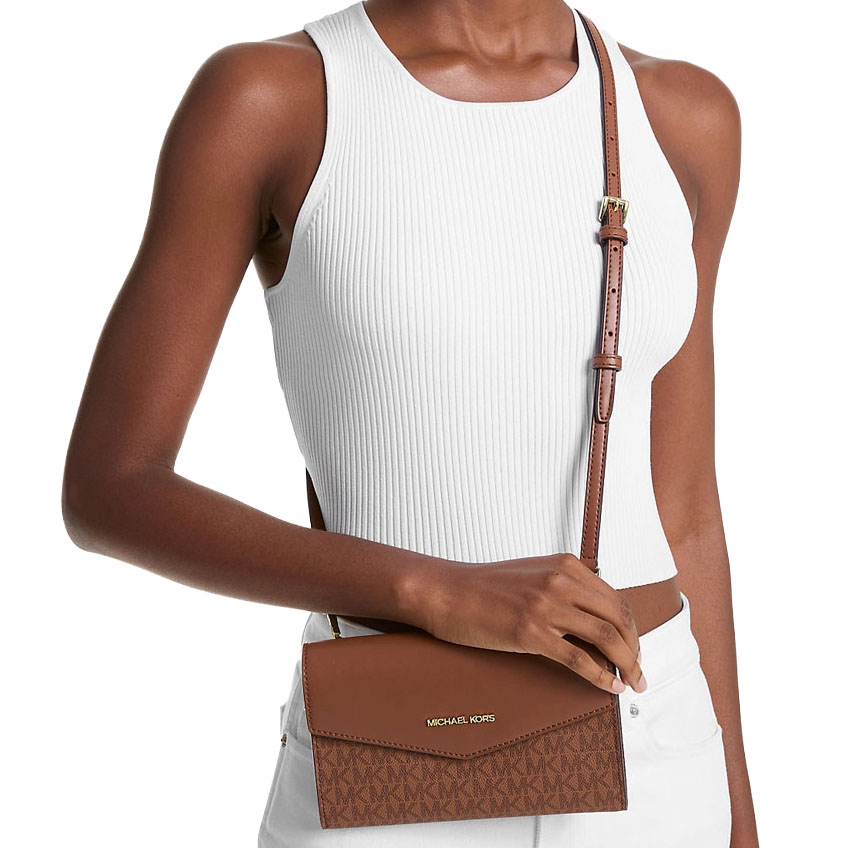 Michael Kors Charlotte Large Saffiano Leather 3-In-1 Tote Bag Luggage Brown # 35R3GCFT3T