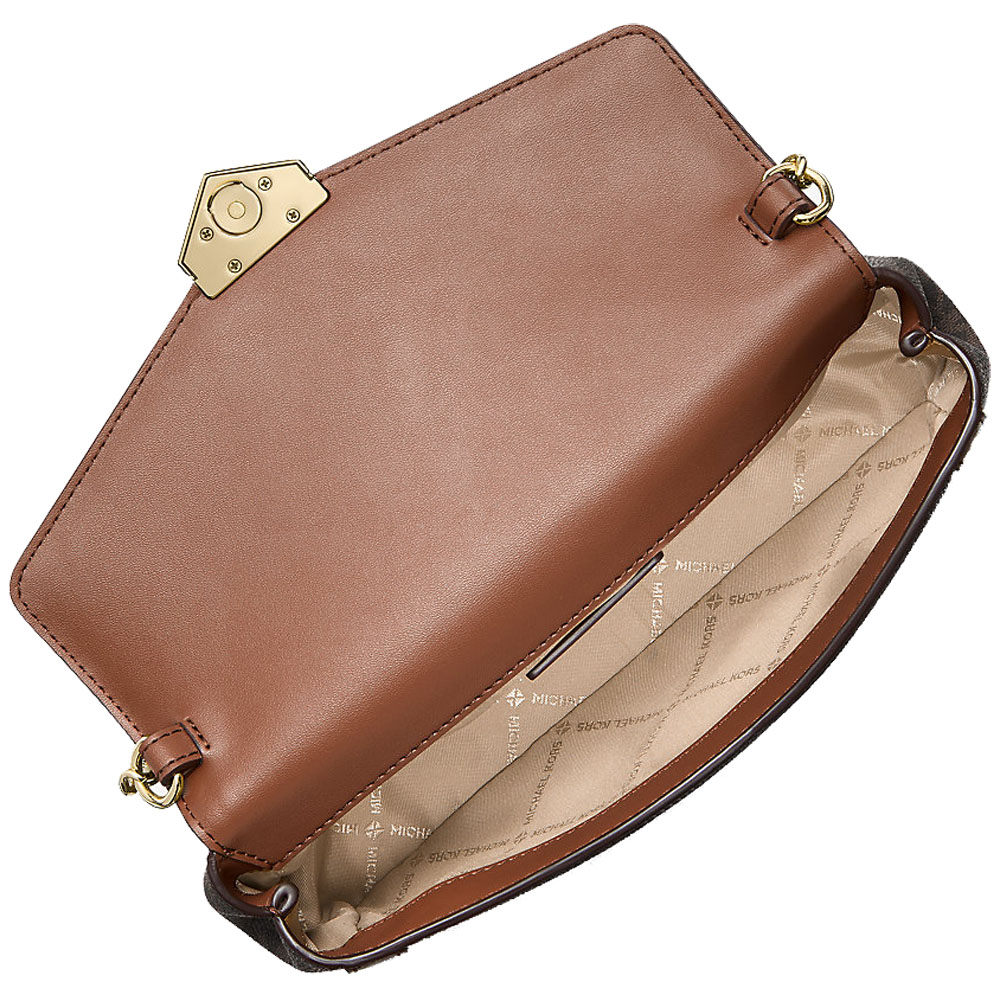 Michael Kors Soho Small Signature Logo Convertible Crossbody Bag Brown Dark Brown # 35S6G1SC5B