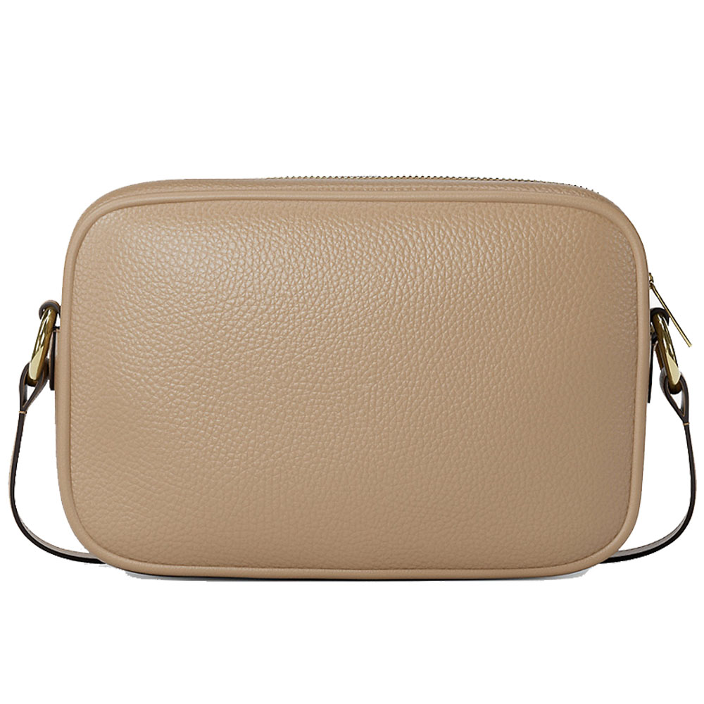 Michael Kors Jet Set Pebbled Leather Camera Crossbody Bag Camel Beige # 35R6GTVC7L