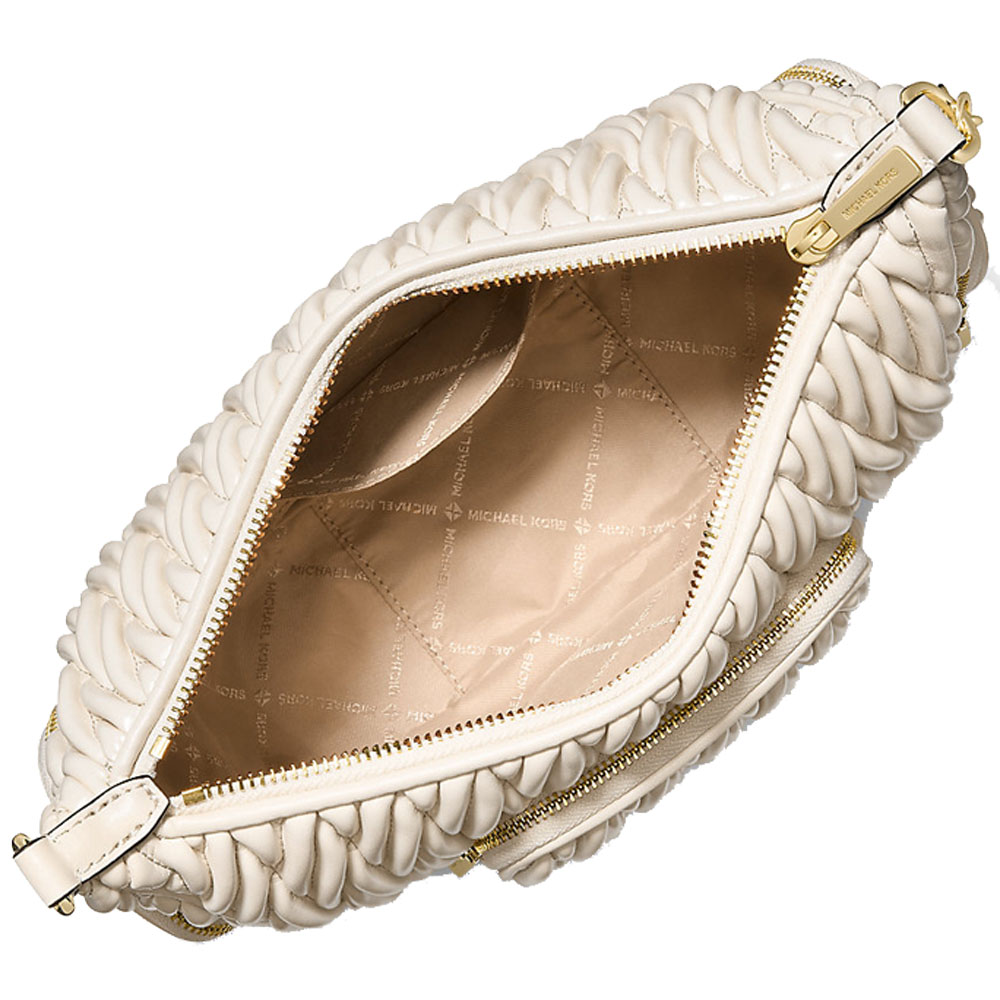 Michael Kors Merritt Matelassé Convertible Crossbody Bag Light Cream # 35S6G0WC1Y