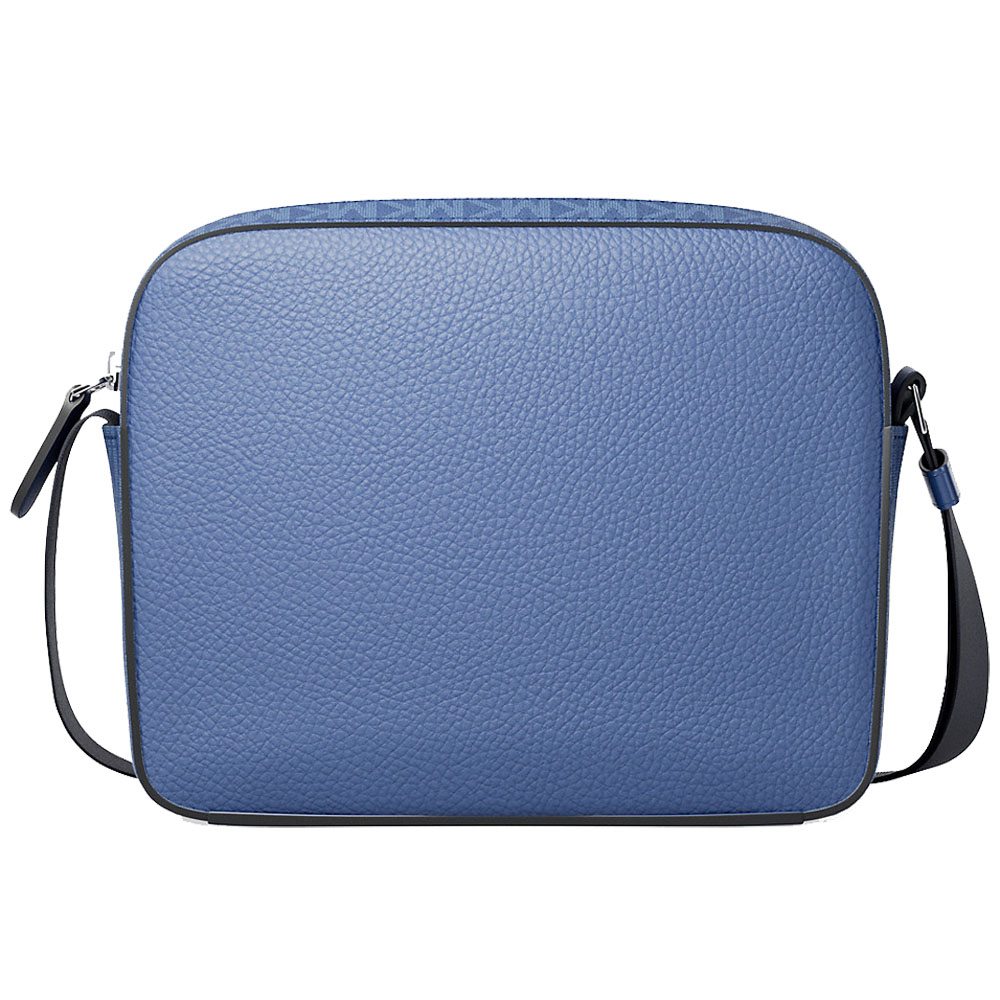 Michael Kors Cooper Medium Pebbled Leather And Signature Logo Camera Crossbody Bag Galaxy Blue # 37R6LCOM1L