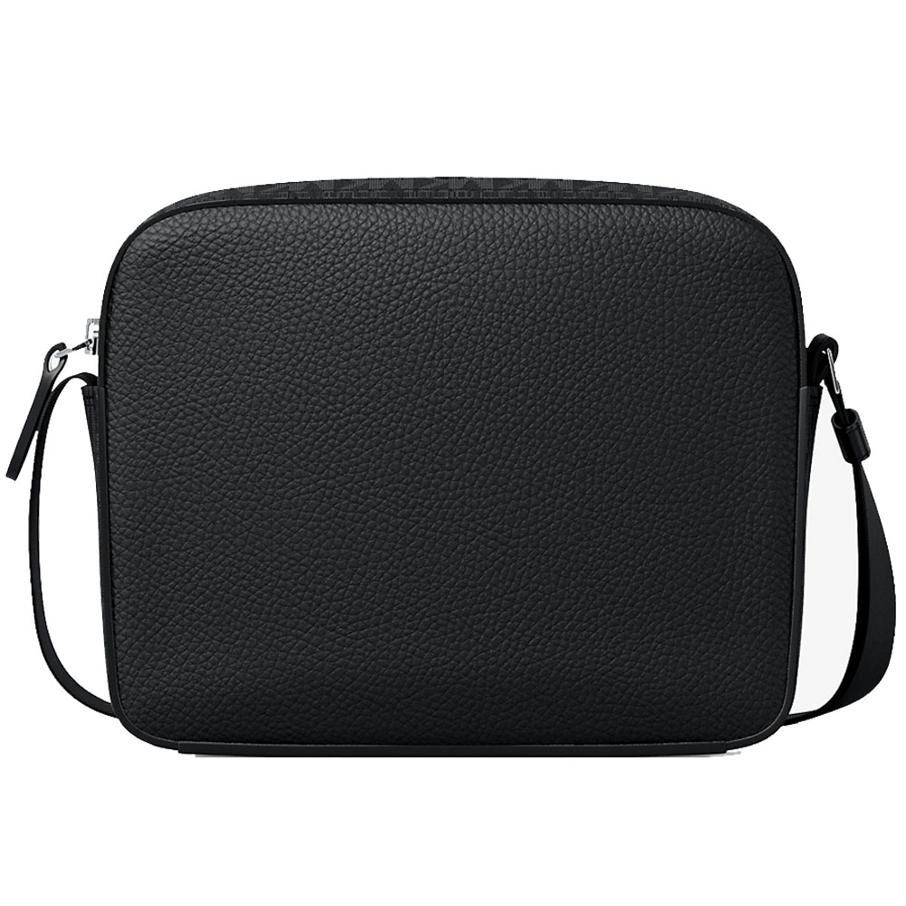 Michael Kors Cooper Medium Pebbled Leather And Signature Logo Camera Crossbody Bag Black # 37R6LCOM1L