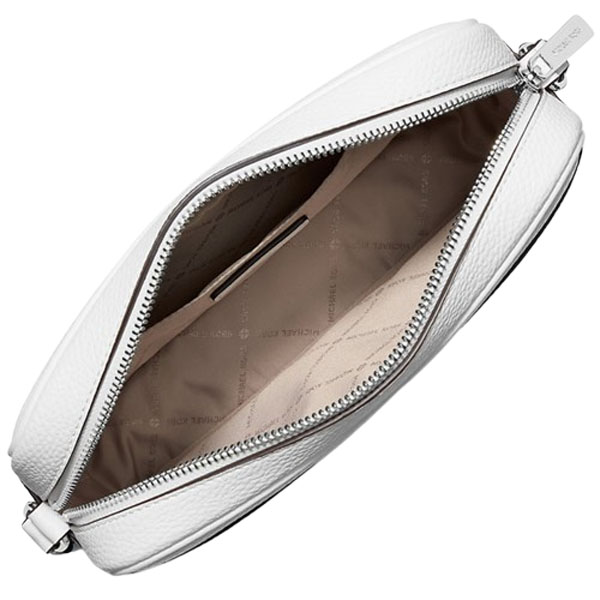 Michael Kors Jet Set Large Embellished Camera Crossbody Bag Optic White # 35R6STVC7V