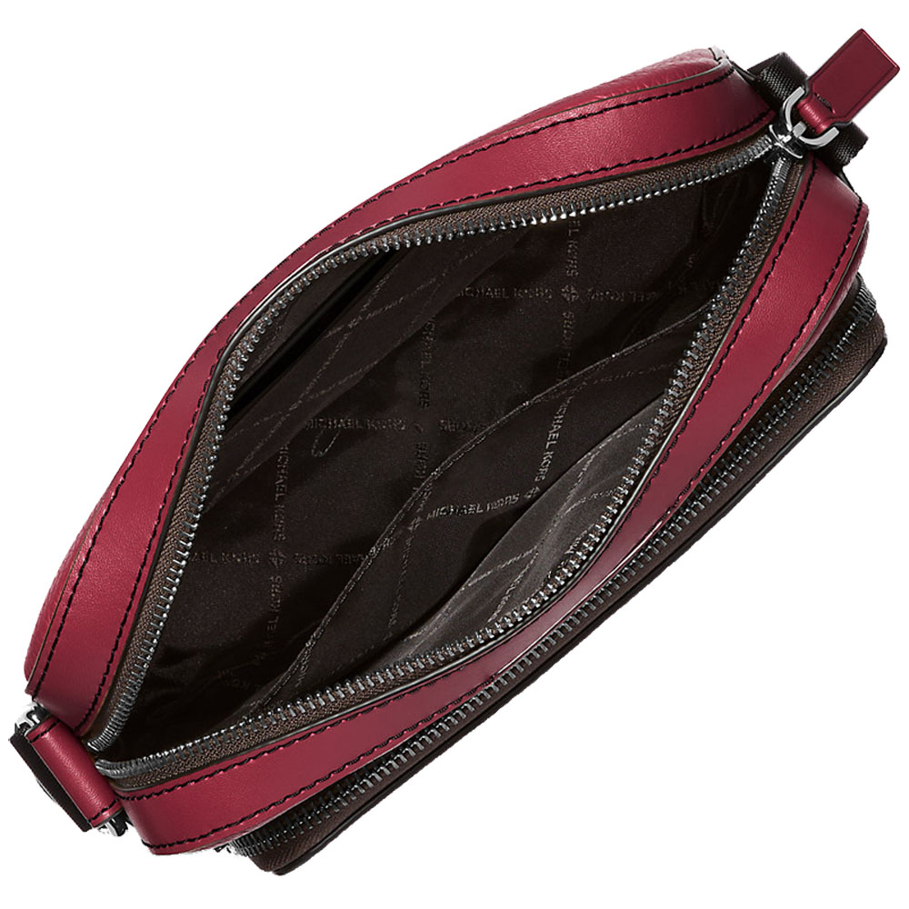 Michael Kors Cooper Pebbled Leather Utility Crossbody Bag Cherry Dark Red # 37F4LCOC6L