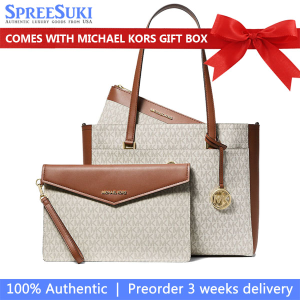 Michael Kors Maisie Large Logo 3-In-1 Tote Bag Vanilla Off White # 35T1G5MT7B