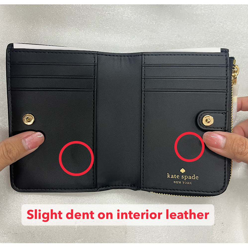 Kate Spade Small Wallet Madison Small L-Zip Wallet Black # KH615D4