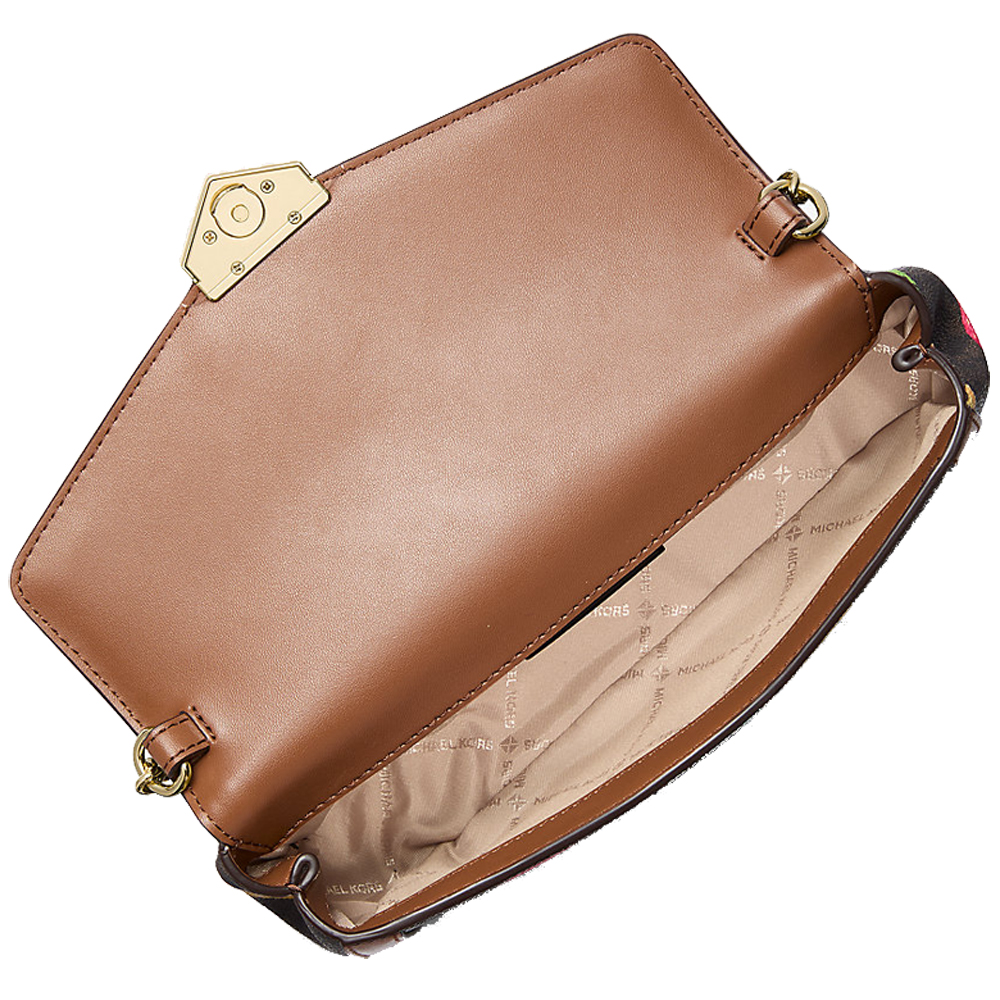 Michael Kors Soho Small Printed Signature Logo Convertible Crossbody Bag Brown # 35S6G1SC5V