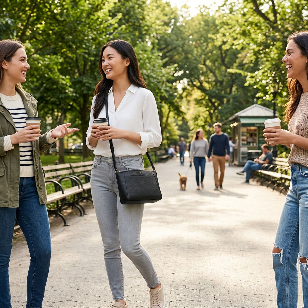 Kate Spade Sling Bag Monica Leather Crossbody Black # WKR00258