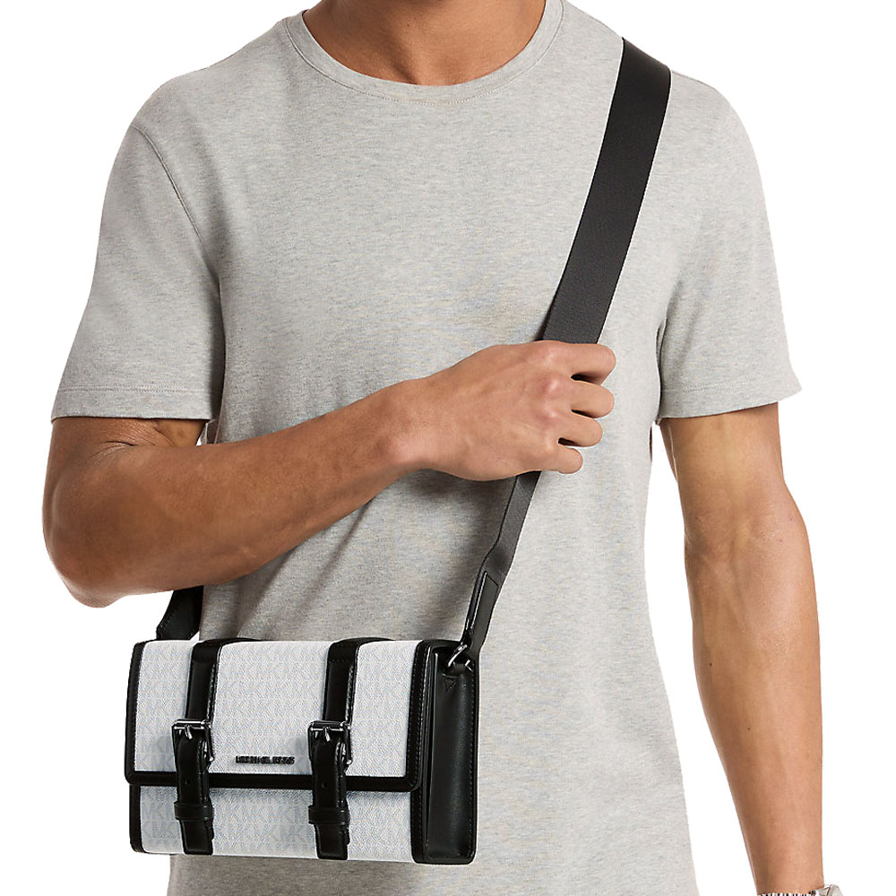 Michael Kors Cooper Signature Logo Trunk Crossbody Bag Bright White # 37F5LCOM1O