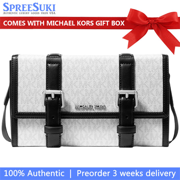 Michael Kors Cooper Signature Logo Trunk Crossbody Bag Bright White # 37F5LCOM1O