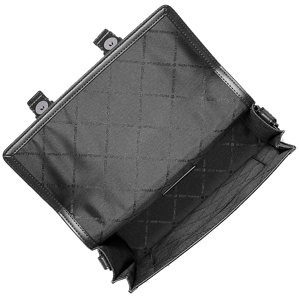 Michael Kors Cooper Pebbled Leather And Signature Logo Trunk Crossbody Bag Black # 37S6LCOM1O