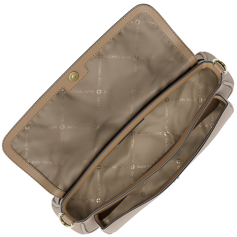 Michael Kors Jet Set Travenuel Small Pebbled Leather Crossbody Bag With Pouch Camel # 35S6GTVC0L