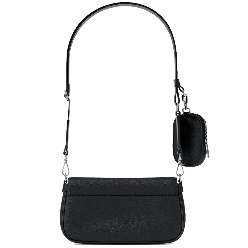 Michael Kors Jet Set Travenuel Small Pebbled Leather Crossbody Bag With Pouch Black # 35S6STVC0L