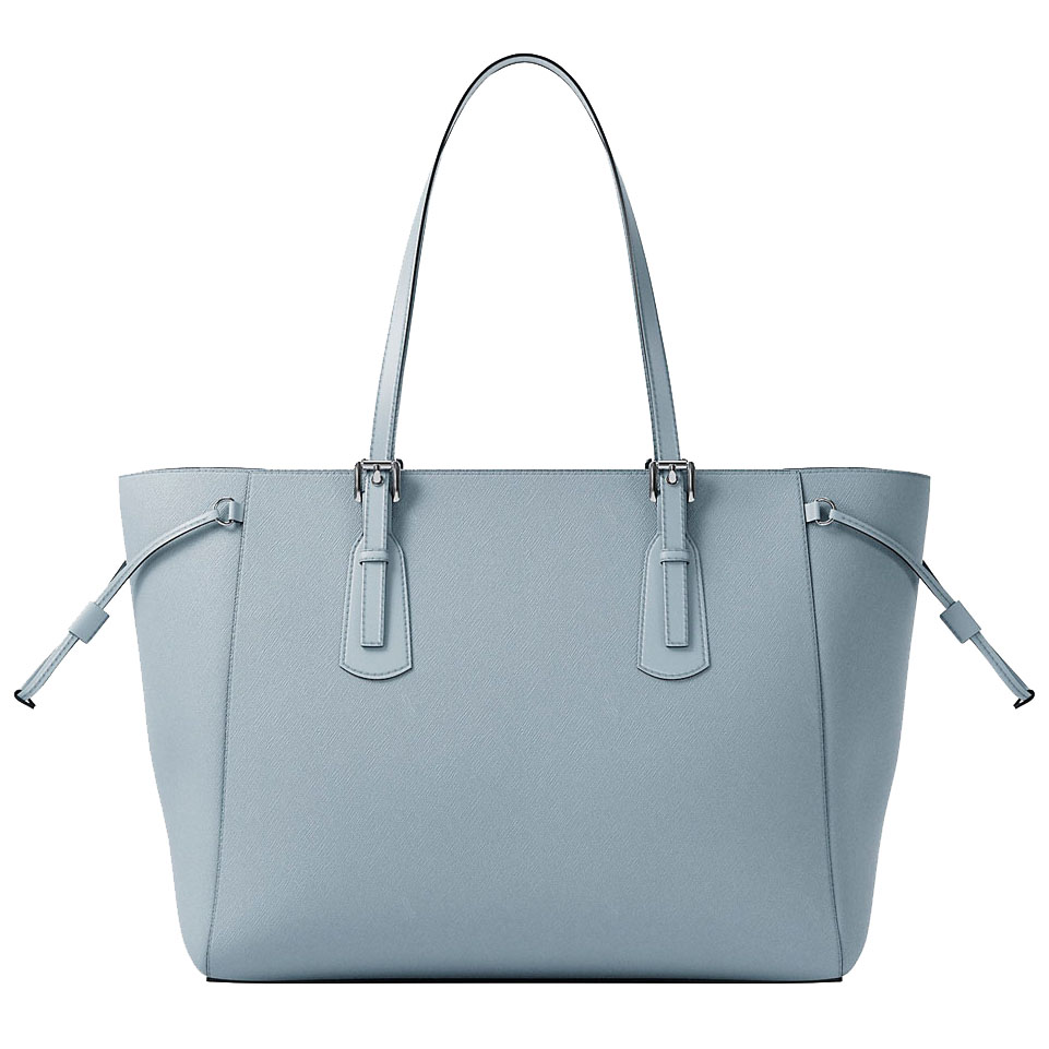 Michael Kors Voyager Large Saffiano Leather Tote Bag Pale Ocean Dusty Blue # 35R6SV6T7L