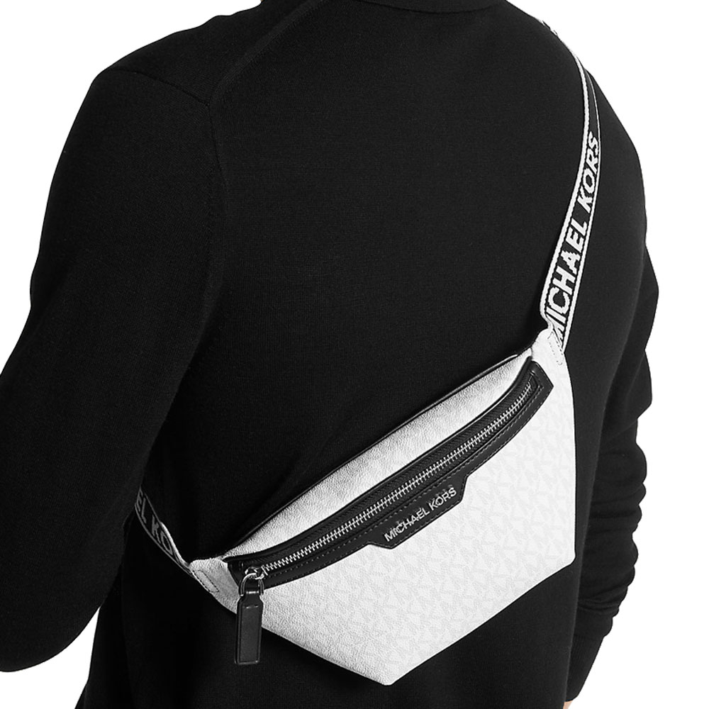 Michael Kors Cooper Mini Logo Belt Bag Bright White # 37T4LCOY1B