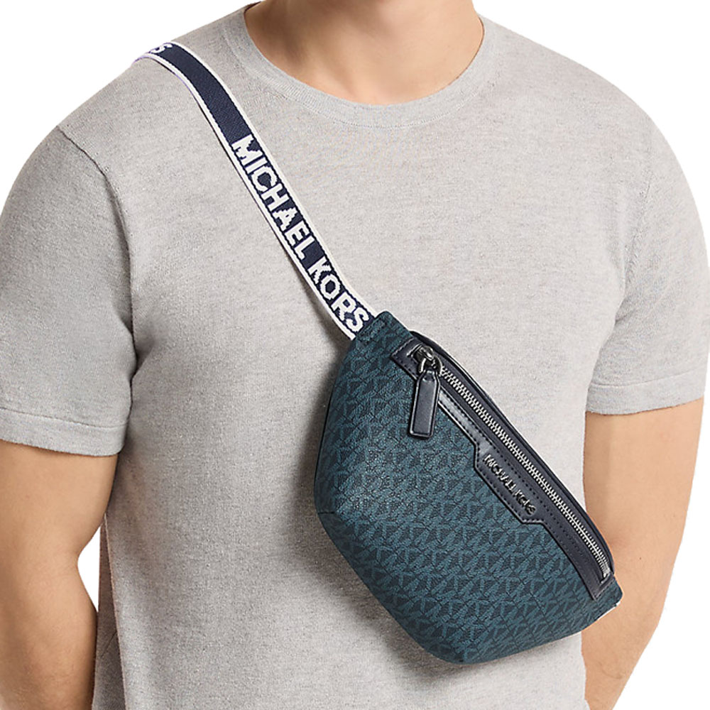 Michael Kors Cooper Mini Logo Belt Bag Admiral Pale Blue # 37T4LCOY1B