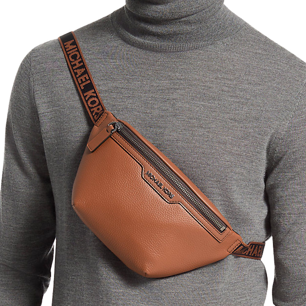 Michael Kors Cooper Small Leather Sling Pack Luggage Brown # 37T4LCOY1L