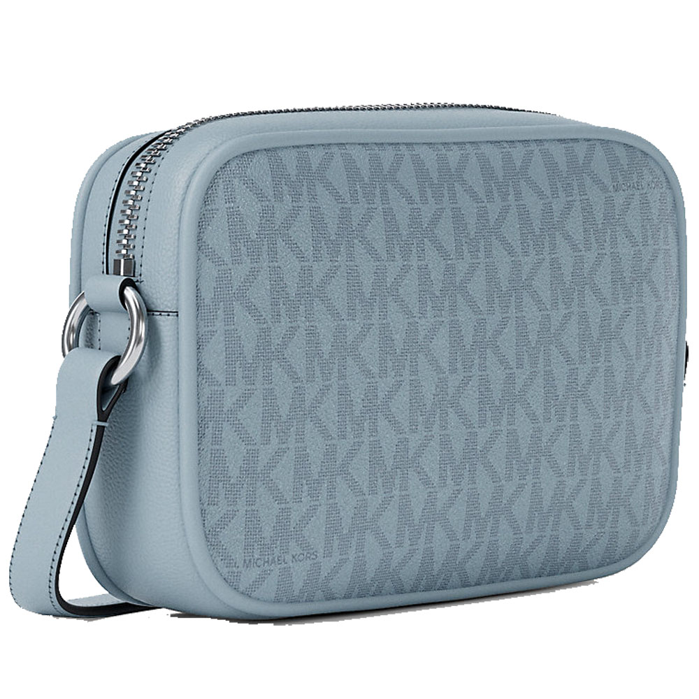 Michael Kors Jet Set Travenuel Small Signature Logo Camera Crossbody Bag Pale Ocean Light blue # 35S6STVC1V