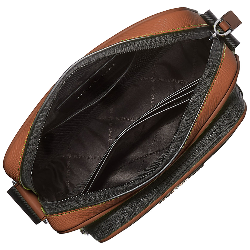 Michael Kors Cooper Pebbled Leather Camera Bag Luggage Brown # 37T4LCOM1L