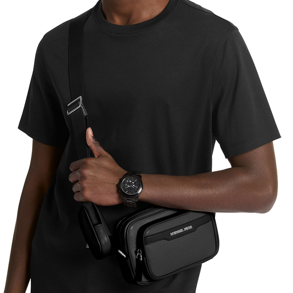 Michael Kors Cooper Pebbled Leather Camera Bag Black # 37T4LCOM1L