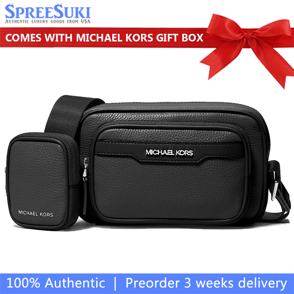 Michael Kors Cooper Pebbled Leather Camera Bag Black # 37T4LCOM1L