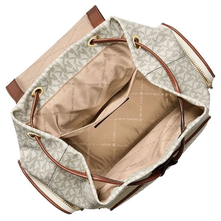 Michael Kors Merritt Small Signature Logo Cargo Backpack Vanilla Off White # 35S6G0WB5B