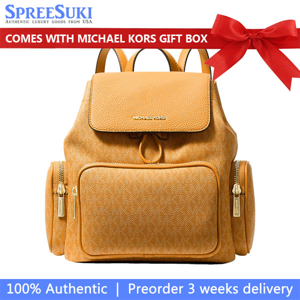 Michael Kors Merritt Small Signature Logo Cargo Backpack Radiant Orange # 35S6G0WB1O