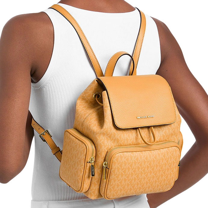 Michael Kors Merritt Small Signature Logo Cargo Backpack Radiant Orange # 35S6G0WB1O