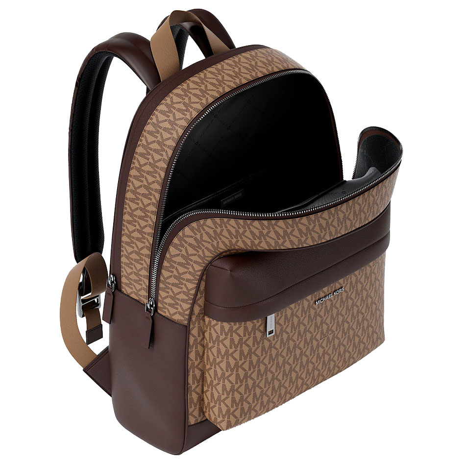 Michael Kors Pacey Medium Signature Logo Backpack Camel Brown # 37S6LPAB8B