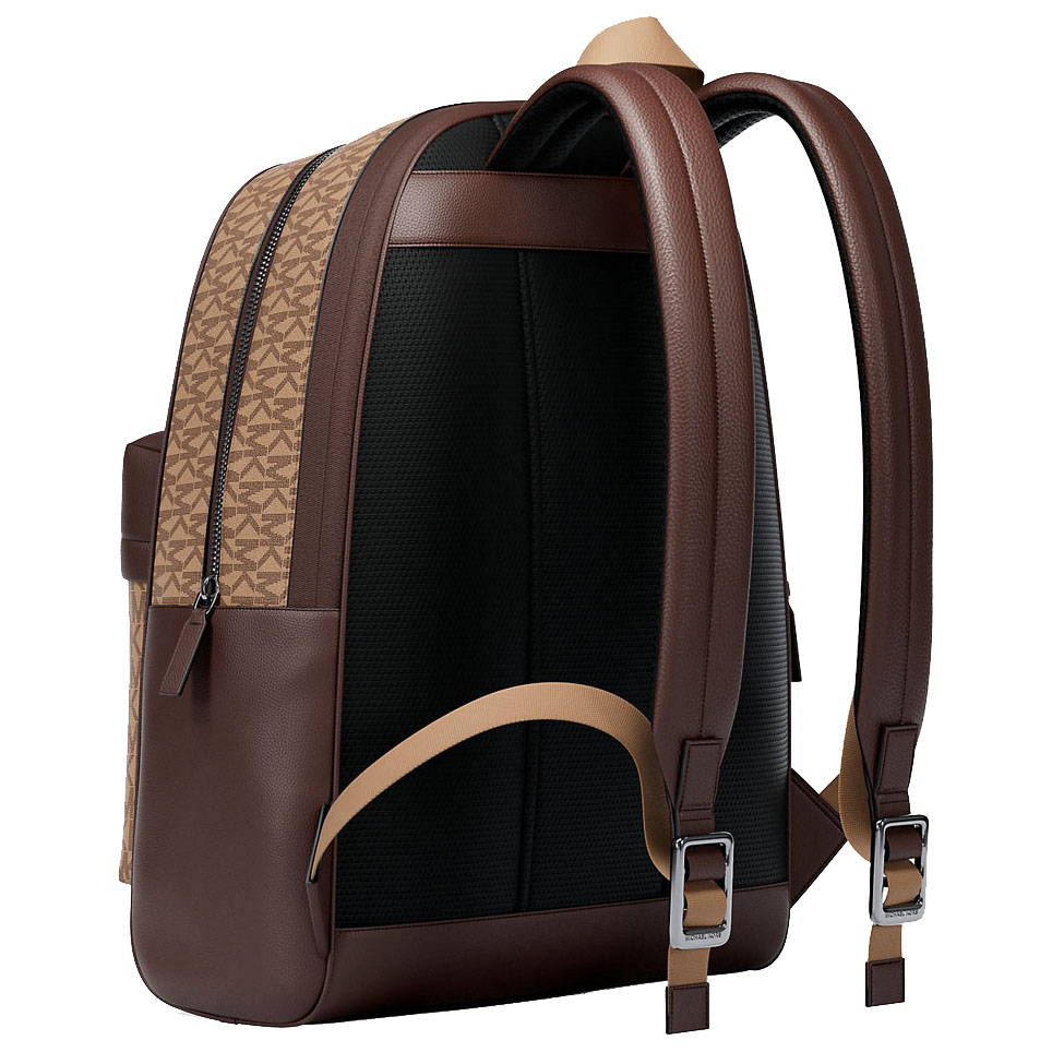 Michael Kors Pacey Medium Signature Logo Backpack Camel Brown # 37S6LPAB8B